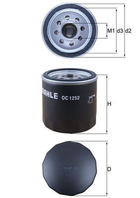 MAHLE OC1252 Yag Filtresi Transit V348-V347-V363-V362 06>14 2.2-2.4 Tdci Boxer Jumper Iii Boxer Jumper Ducato 2.2hdi 06>2.2hdi