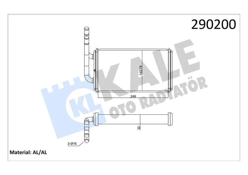 KALE 0287881AB Kalorifer Radyatörü Ford Transit 93> T12-T15 Alüminyum