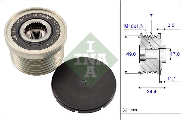 INA 535016410 Alternator Rulmani Bmw E81 E87 E82 E88 E90 E91 E92 E93 E60 E70 N43 N52 N54