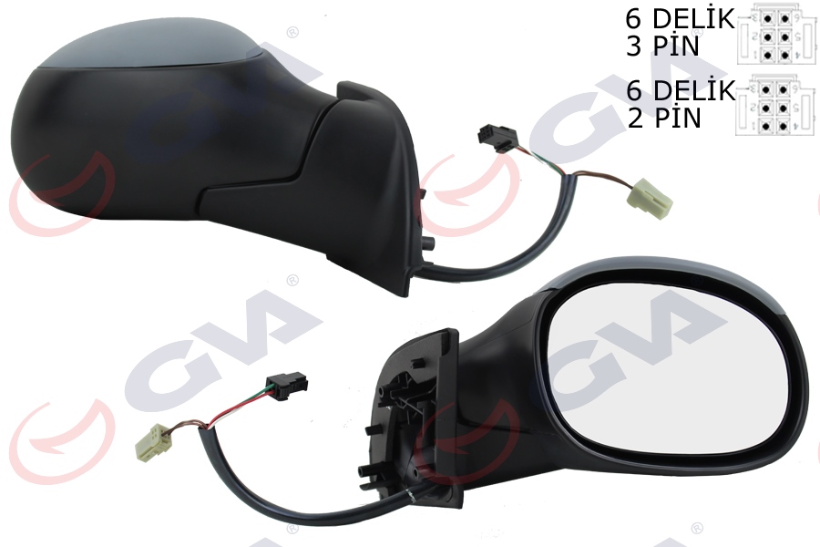 GVA 1043390 Diş Dikiz Aynasi Sağ C3 02> Elektrikli Isitmali Astarli Konveks Vm-501ehpr