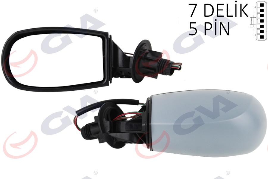 GVA 1028210 Diş Dikiz Aynasi Sol Punto 04> Elektrikli Isitmali Siyah Astarli Konveks Vm-156ehpl
