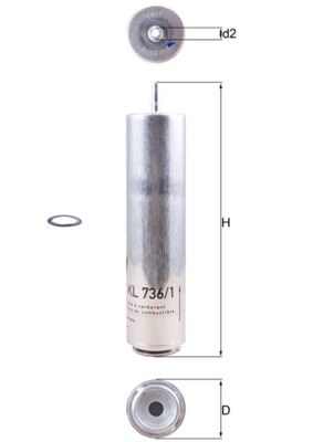 MAHLE KL736.1D Yakit Filtresi Bmw N47 F20 F30 F22 F32 F34 F36 . Mini R55 R56 R57 R59 R60 R61