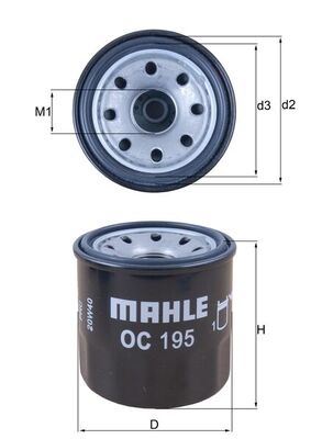 MAHLE OC195 Yağ Filtresi Hyundai Atos 1.0i 98-02 Nissan Almera Ii 1.8-2.0 02 >