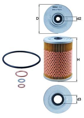 MAHLE OX32D Yag Filtresi Mercedes M110 M116 M117 W126 W116 C126 R107 C107