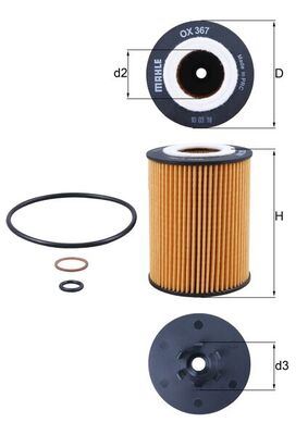 MAHLE OX367D Yag Filtresi Bmw N60 N62 E60 E61 E65 E66 E53