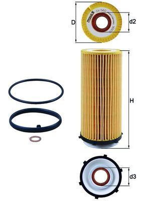 MAHLE OX560D Yag Filtresi Bmw N57 E90 E92 E93 F10 F01 F07 E70 E71 E72