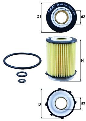 MAHLE OX982D Yag Filtresi Mercedes M270 M274 W204 W205 W176 W177 W246 W212 W213