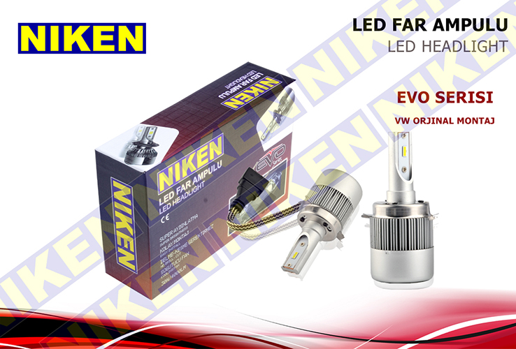 NIKEN 0120020402 Ampül 12v H7 Led Xenon Set Vw Jetta Orj.Montaj Evo Serisi