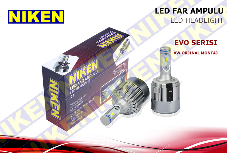 NIKEN 0120020403 Ampül 12v H7 Led Xenon Set Vw Golf Iv-Polo Orj.Montaj Evo Serisi