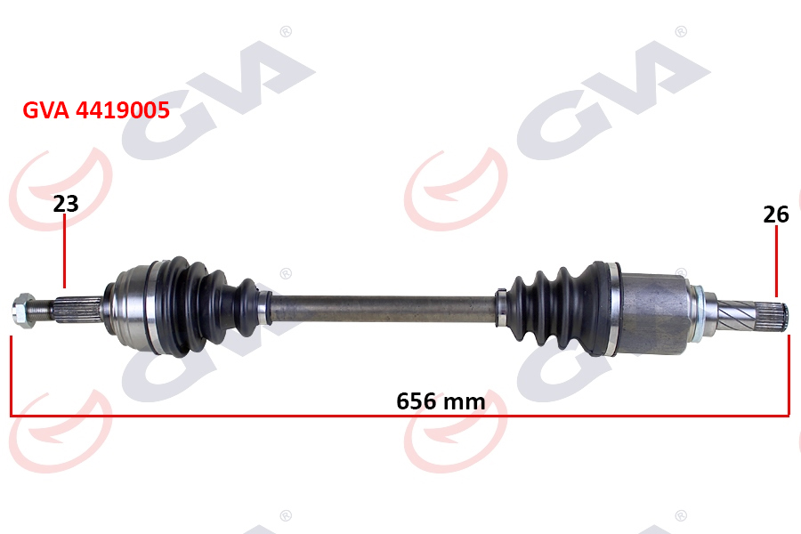 GVA 4419005 Komple Aks Sol Dacia Sandero Stepway Ii 12- 1.5dci 656mm