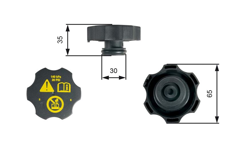 GATES RC249 13544913 Genleşme Kavanozu Kapaği Radyator Ek Su Depo Astra J-Insignia-Corsa D-Corsa E-Cruze- Adam-Mokka