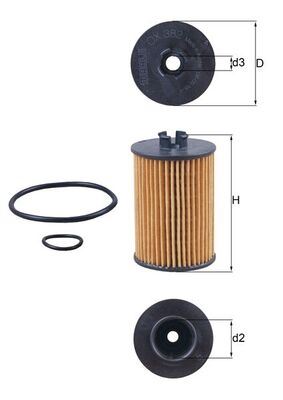 MAHLE OX382D Yag Filtresi Mercedes M266 W168 W414