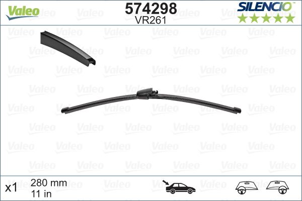 VALEO 574298 Arka Silecek 280mm Passat 05-10 Polo 05-09 Leon 06-12 Silencio Rear