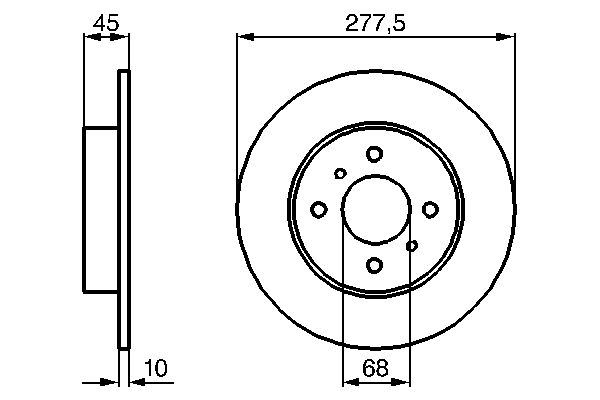 BOSCH 0986479105 Arka Fren Diski Dolu Tip Nissan Primera 1.6l Qg16de P11 99-01 1.8l Qg18de P11 99-01 278 Çap X 4 B Ijon - Adet Disk Fiyatıdır