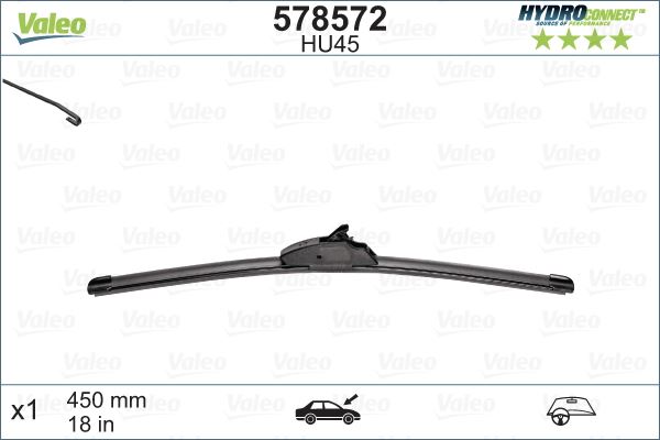 VAL 578572 Silecek Süpürgesi Ön Tek (450 Mm) Golf3-Polo