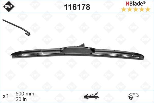 VALEO 116178 Silecek Swf 50cm X1 Discovery Sport 15 > Rangerover Sport Toyota Landcruiser 09 > Kia Sorento