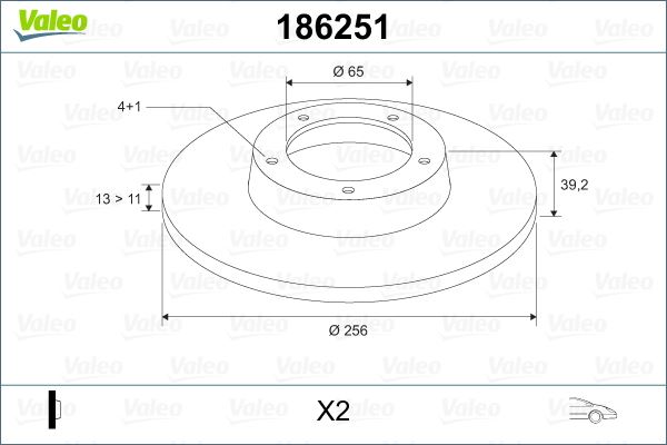 VALEO 186251 Ön Fren Aynasi Seat Inca 1.4i-1.6i-1.9d- Inca Kombi 1.9 D-Toledo 1.9 Tdi 95 >