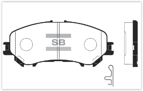 SANGSIN SP1715 Ön Balata Renault Kadjar 15> Koleos Ii 15> Nissan Qashqai J11 13> X Trail Iii 14>