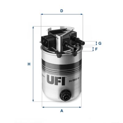 UFI 2409500 Yakit Filtresi Siyah Sensörlü Soket Nissan Qashqai 1.5l K9k J11 6 Vites 14-> 1.6l R9m Dci J11 14-> / X-Trail 1.6l R9m Dci T32 14-> / Renault Kadjar 15->