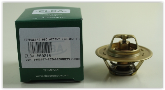 ELBA 860018 Termostat 88 C Hyundai Accent 1.3l G4ea Enjeksiyonlu 01-> / Getz 1.3l G4ea 02-05 / Ford Fiesta 8 9-95 / Nissan Micra K12 03-10 / Note E11 06->