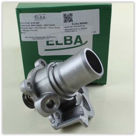 ELBA 860086 Termostat 82 C Fiat Ducato 06>14 Ducato 15> Iveco Daily Iv 06>11 Daily V 11>14 Daily Vi 14>21 2.3d Mjet 2.3 Jtd F1a