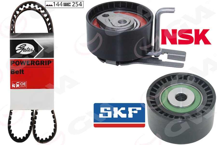 GVA 59T4312G Eksantrik Gergi Kiti 144 Diş Euro4 P206-P307-C1-C2-C3-Nemo-Bipper-Fiesta 02> 1.4 Hdi-Tdci