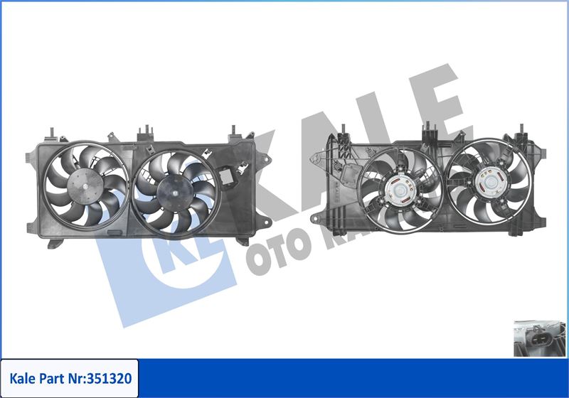 25-1811 Fan Motoru (Su+Klima) Davlumbazli Ciftli Fiat Doblo (119,223) 1.3 Mjt Klimali 2005-2010