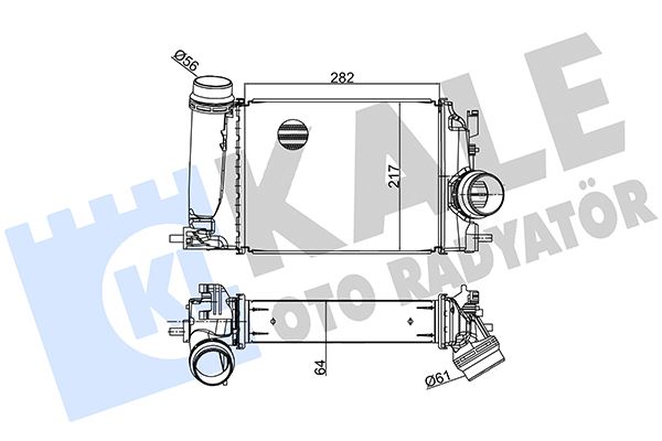 KALE 350980 Turbo Radyatörü Intercooler Mgn Iv-Kadjar-Talisman-Scenic-Qashqai 1.5dci- Xtrail 1.6 64x217.9x282
