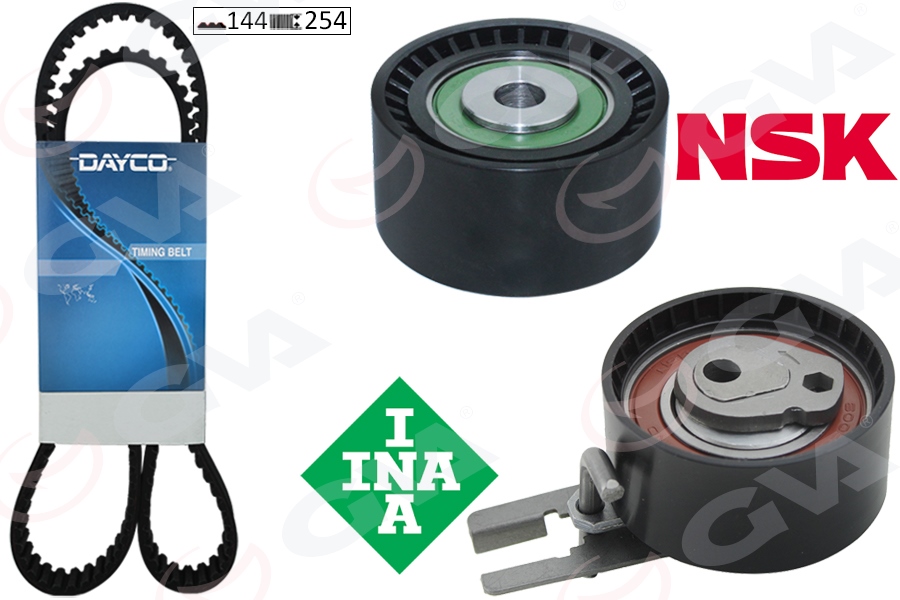 GVA 59T4312OE Eksantrik Gergi Kiti 144 Diş Euro4 P206-P307-C1-C2-C3-Nemo-Bipper-Fiesta 02> 1.4 Hdi-Tdci
