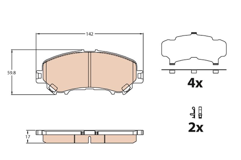 BLU-ADN142176 Fren Balatasi On Nissan Qashqai J11 2013-/ Xtrail T32 15-/ Renault Kadjar Koleos 2015-/