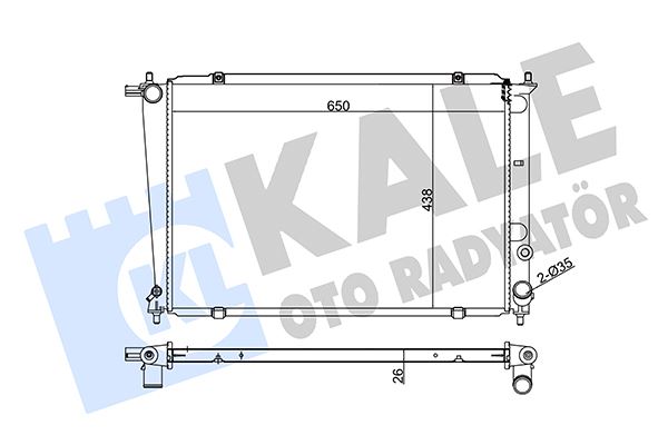 KALE 350520 Radyatör Starex 00-04 H1 2.5 Crdi Ac Klimasiz Mek 650x438x26 Al/Pl/Brz