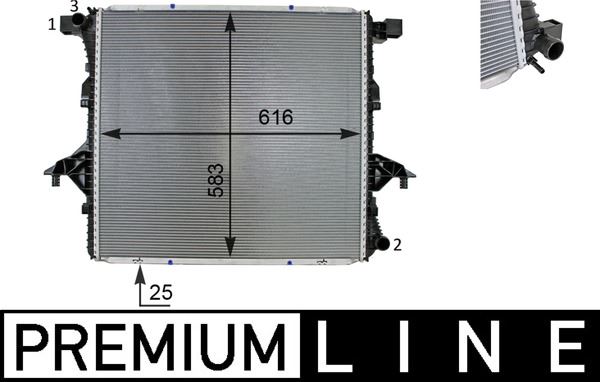 MAHLE CR81000P Radyatör Vw Amarok 2.0tsi-2.0tdi 10 > Klimasiz Mek 616x583x25