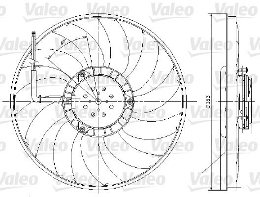 VALEO 696017 Fan Motoru A6 383mm