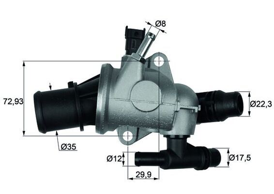 MAHLE TI152.88 Termostat Komple Lancia Delta Iii 844 88c