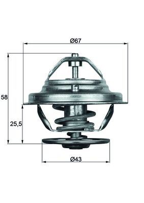 MAHLE TX19.75D Termostat 75 C Mercedes M116 M117 W116 W126 R107 C107