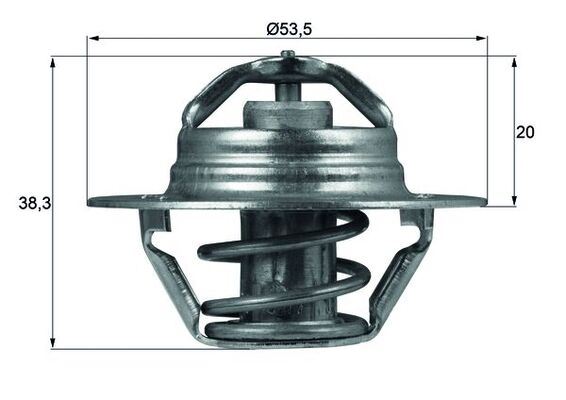 MAHLE TX88.82D Termostat 82c Peugeot P106-P205-P306-P309-P405-P605-P104-P806-Partner-Boxer Citroen Berlingo-Xsara -Saxo-Jumper-Xantia-Zx-Bx-Ax-Xm Renault R11-Flash-R9-R19 Dzl-Lgn 93-01 -Kng-Ducato