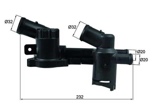 MGA-85193 Termostat Govdesi Komple (Vw Caddy 11-15  Golf 09-14  Polo 10-  Audi A3 09-13) Cbza-Cbzb