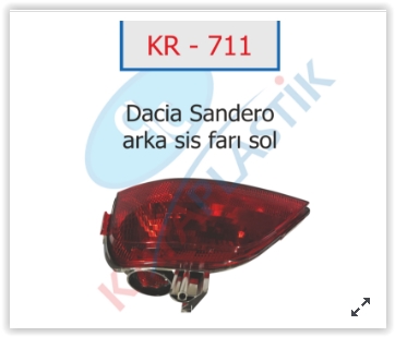 KAYA KR711 Arka Sis Far Lambasi Sol Symbol-Mgn 4-Sandero Joy Model
