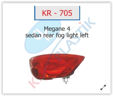 KAYA KR705 Arka Sis Far Lambasi Sol Mgn 4 Sedan Model