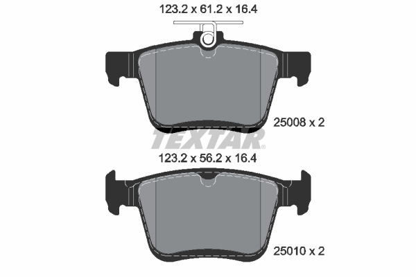 TEXTAR 2500801 Arka Balata Vw Golf Vii 2014 > Touran T-Roc 2018 > Audi A3 2014 >2020 Q2 2016 > Tt 2018 > Seat Ateca 2016 > Leon 2014-2020 Skoda Super B 2015 > Karoq 2016 >