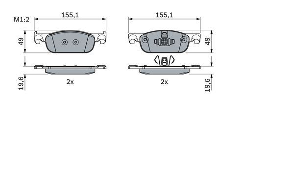 BOSCH 0986424021 Ön Fren Balatasi Renault Clio Iv 12> Symbol Iii 13> Dacia Sandero Ii 13> Logan Mcv Ii 14> Logan Ii 13> 0.9tce 1.0sce 1.2 1.2tce 1.5dci 1.6