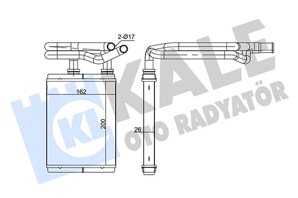 KLR-352515 Kalorifer Radyatoru Honda Civic 2001-/ Borulu