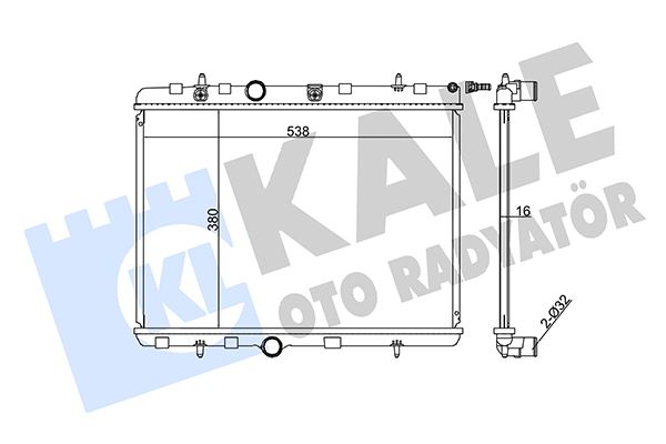KALE 350745 Radyatör C-Elysee-C3-C4-C5 I-P207-P208-P301-P307-P308-P407-P3008-P5008-Rcz 09> Mt 380x538x16 96858526-9685852680-1330j7