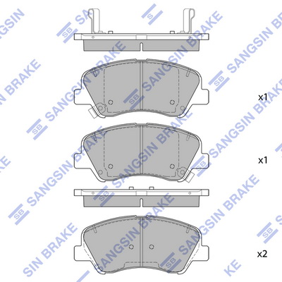 SANGSIN SP1399A Ön Fren Balata Hyundai I20 1.1l 1.2l 1.4l 15-> / Bayon 1.0l 1.4l 21-> / Kia Rio 1.2l 1.4l 17-> Üst Ten Delikli Tip
