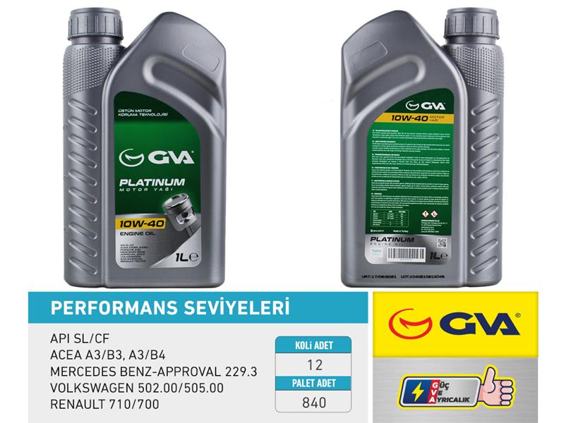 GVA 9920320 Motor Yaği 10w40 1 Lt Platinum Yari Sentetik Api Sl/Cf
