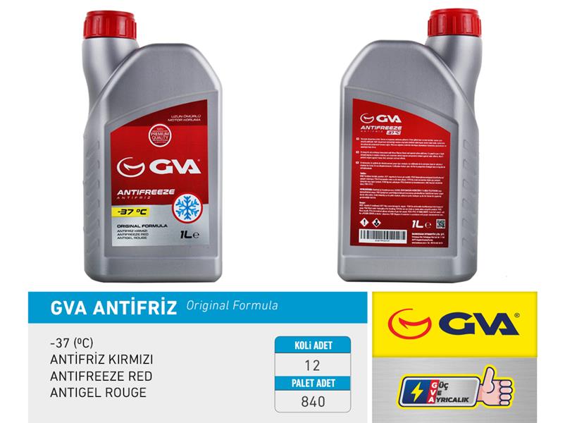 GVA 9930121 Antifriz 1 Lt -37 C Kirmizi Long Life Koli 12 Ad Organik