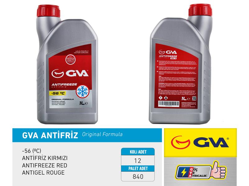 GVA 9930131 Antifriz 1 Lt -56 C Kirmizi Long Life Koli 12 Ad Organik