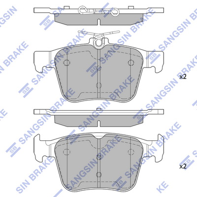 SANGSIN SP1998 Arka Balata Vw Golf Vii 2014 > Touran T-Roc 2018 > Audi A3 2014 >2020 Q2 2016 > Tt 2018 > Seat Ateca 2016 > Leon 2014-2020 Skoda Super B 2015 > Karoq 2016 >