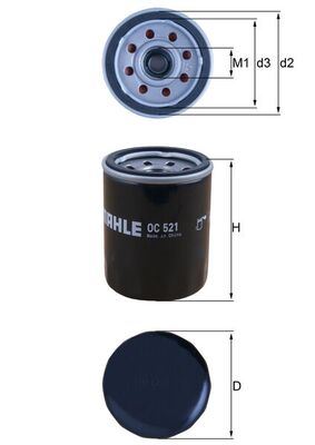 MAHLE OC521 Yağ Filtresi Hyundai Blue Ym.-Getz-İ10-İ20 1.2 Benzinli-Atos 1.1 05 >