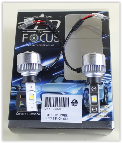EMA MFK-H3 OEM 300-32 Ampül 12v H3 Led Xenon Set Cree Led/Orj. Tek Devre